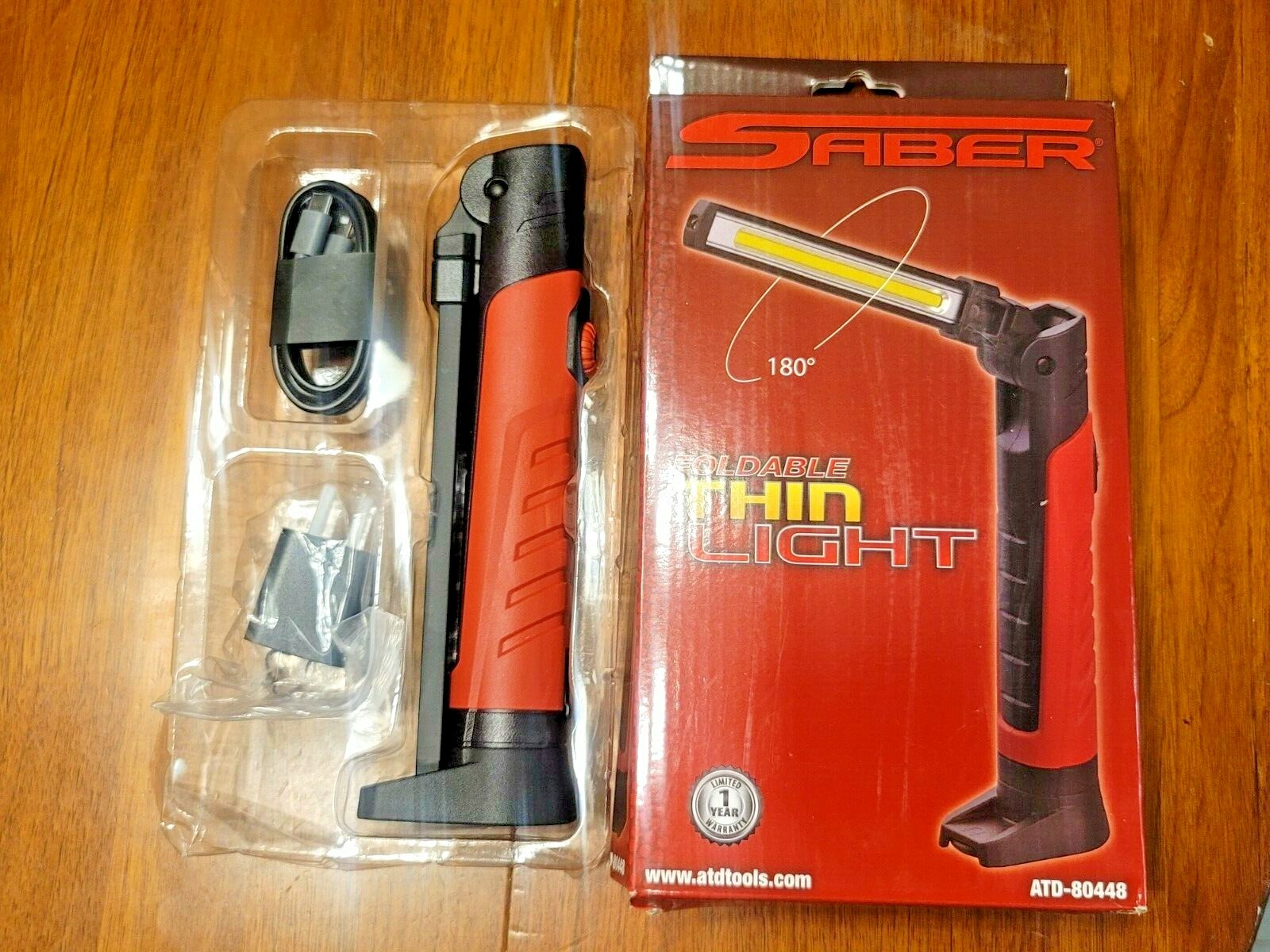 ATD SABER 500 Lumen Rechargeable Folding / Rotating Thin Light Flashlight #80448