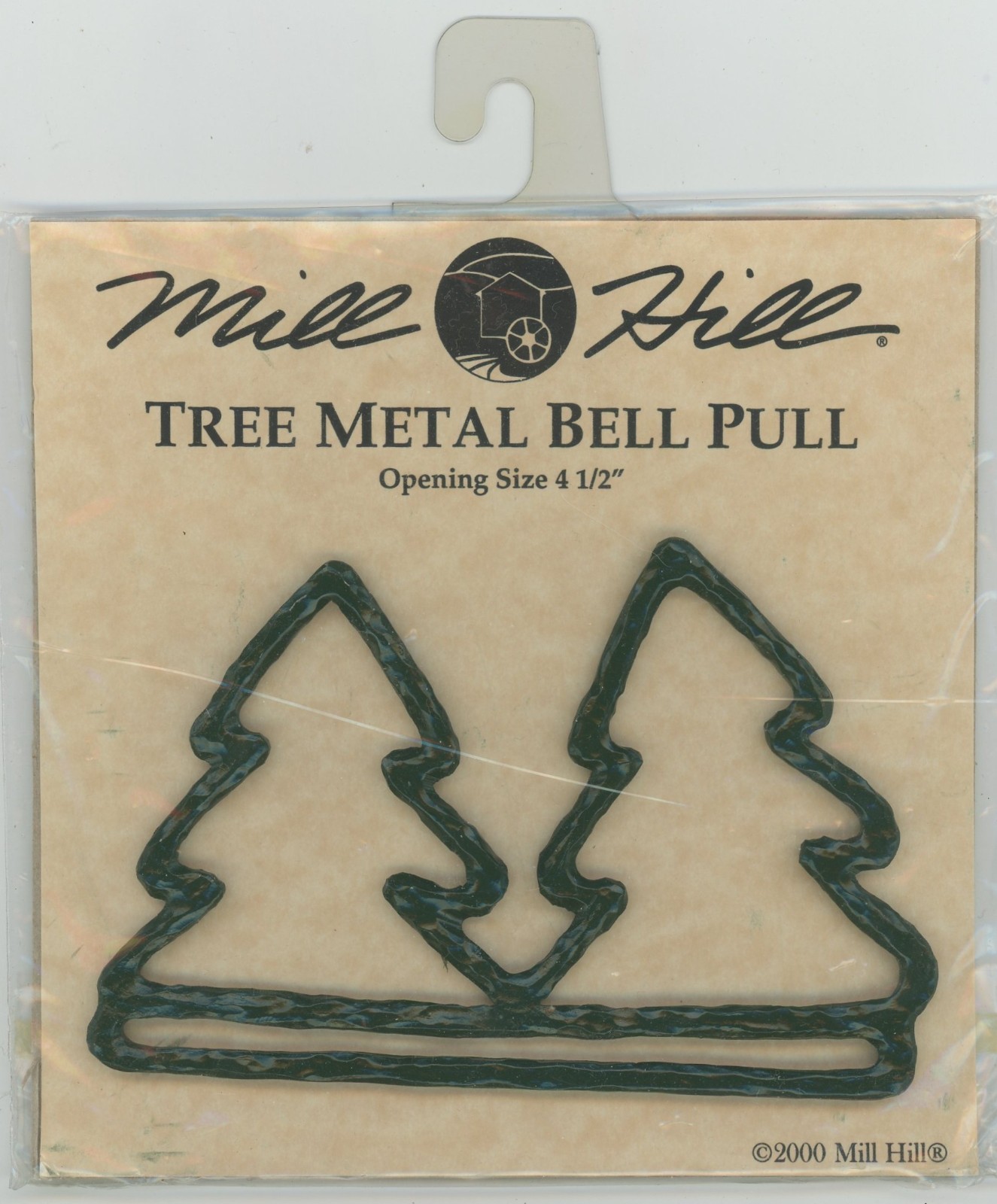 Mill Hill Tree Metal Bell Pull Hardware Dark Green Opening 4.5" NEW