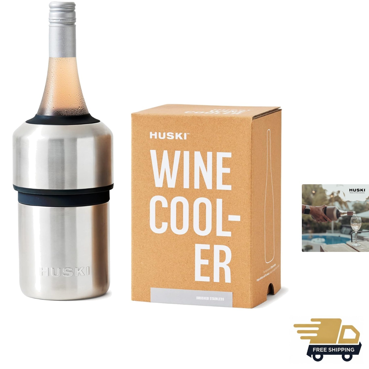 Next Generation Stainless Wine Cooler - Keeps Wine Perfectly Chilled 6 Hours