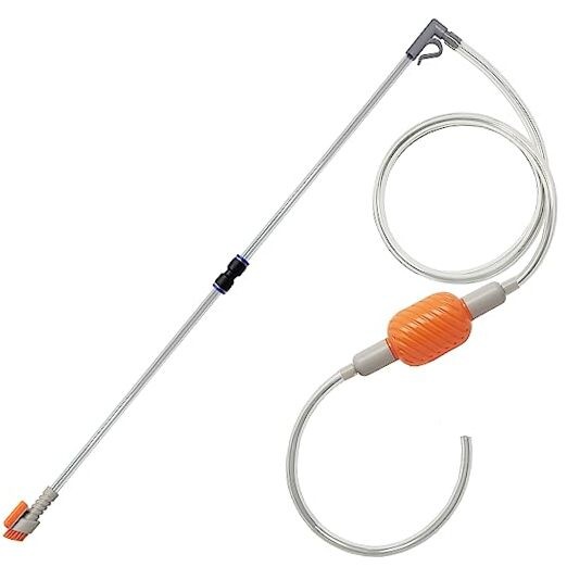 Compact Aquarium Siphon Vacuum and Water Changer Kit with Cleaning Brush.