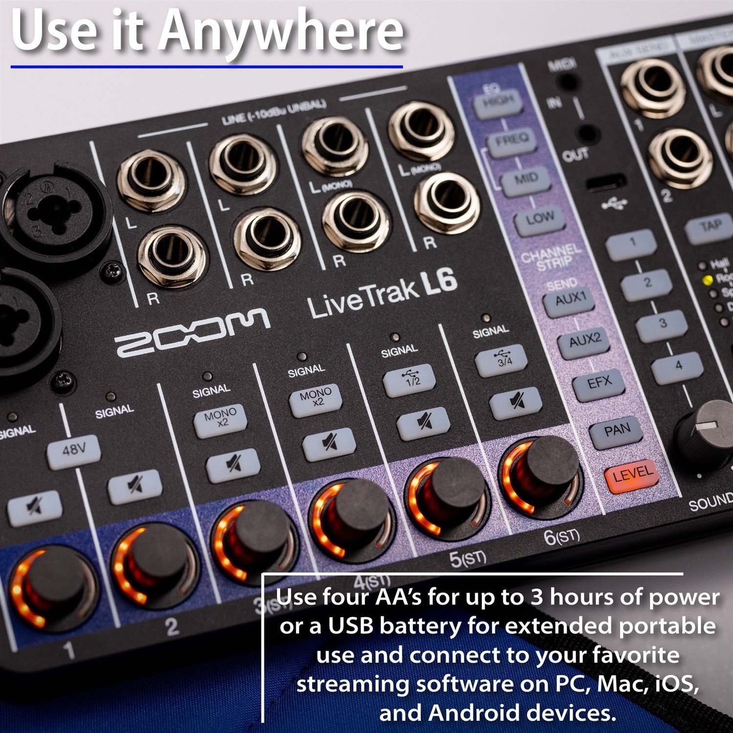 Zoom LiveTrak L6 6-Channel Digital Mixer and Multitrack Recorder Bundle