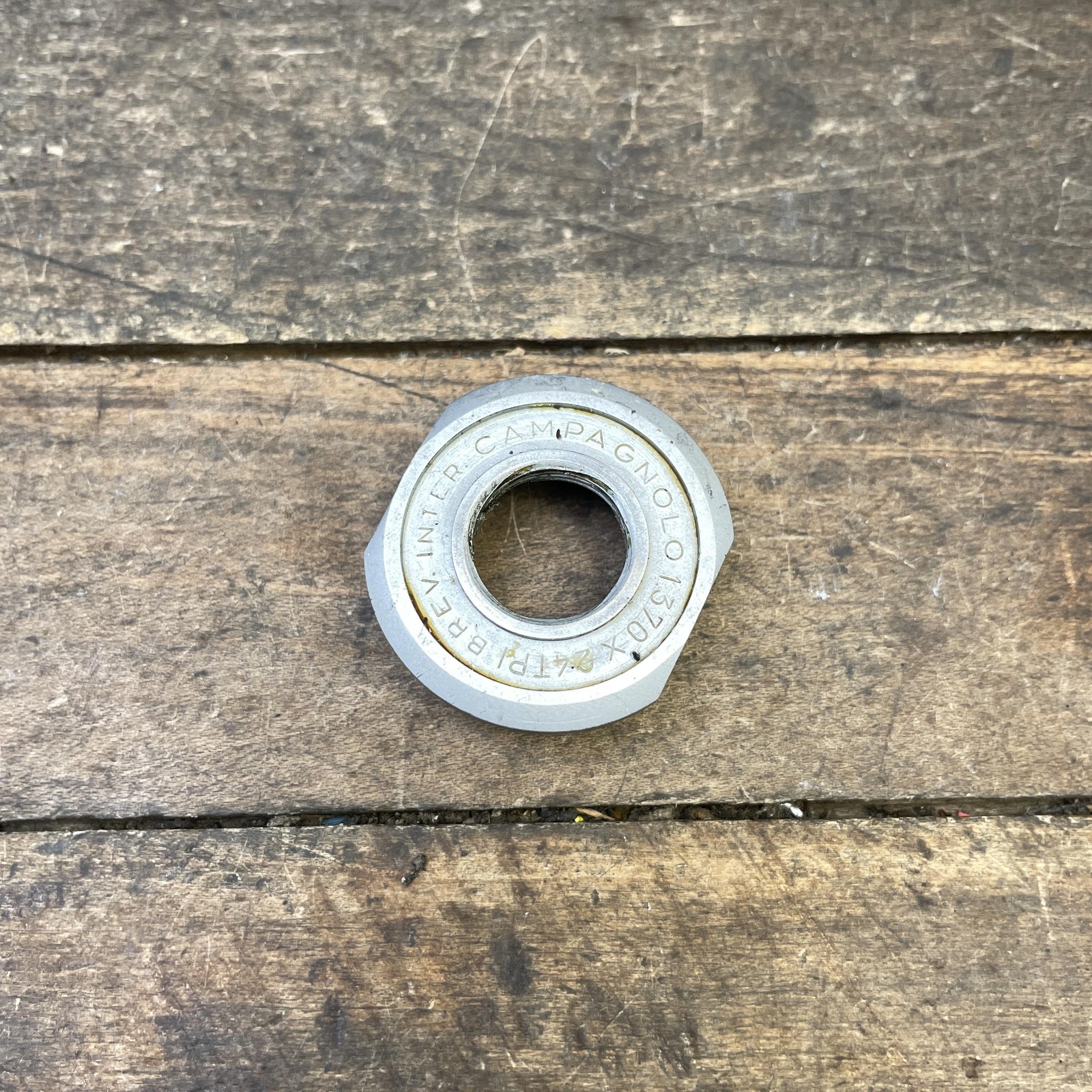 Vintage Campagnolo Bottom Bracket Fixed Cup 1.370x24 TPI English Steel Rifled