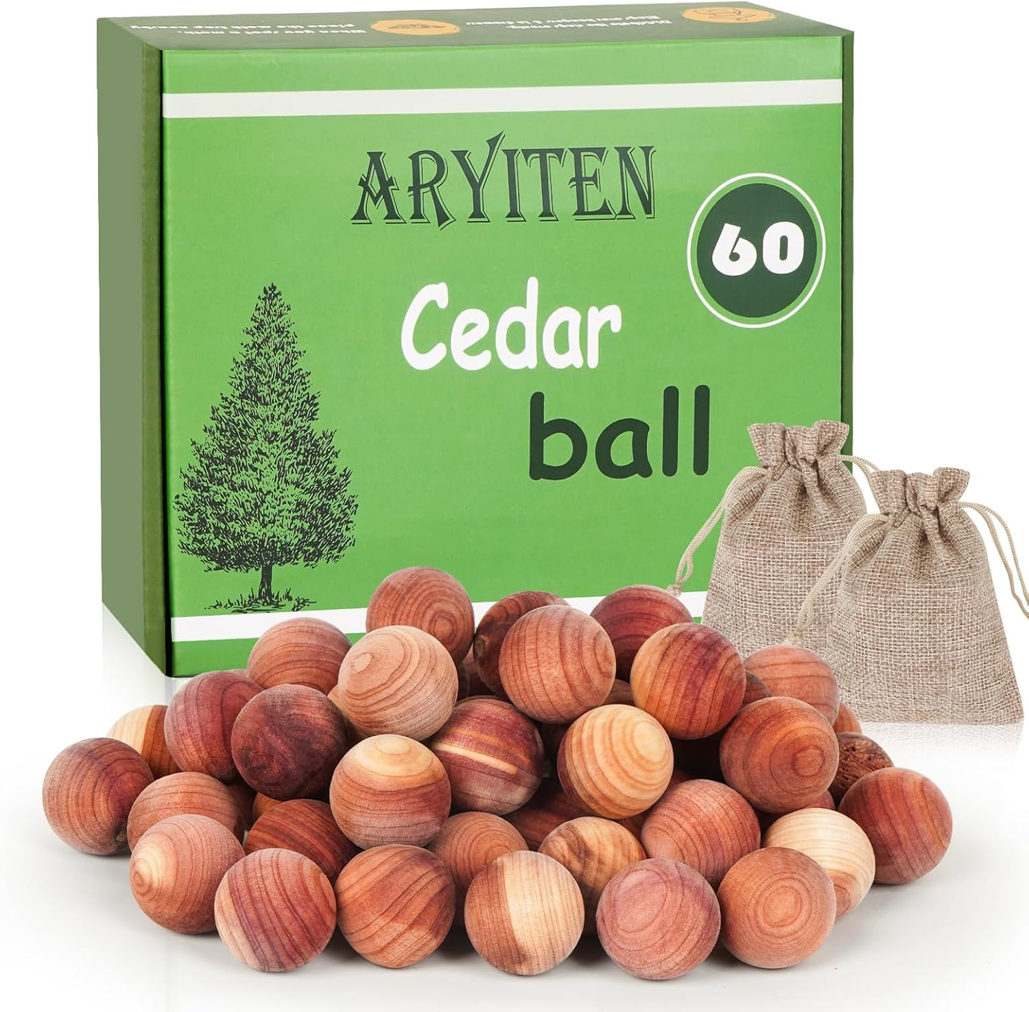 Cedar Balls for Clothes Storage, Aromatic Scent Cedar Wood Balls for Kitchen,...
