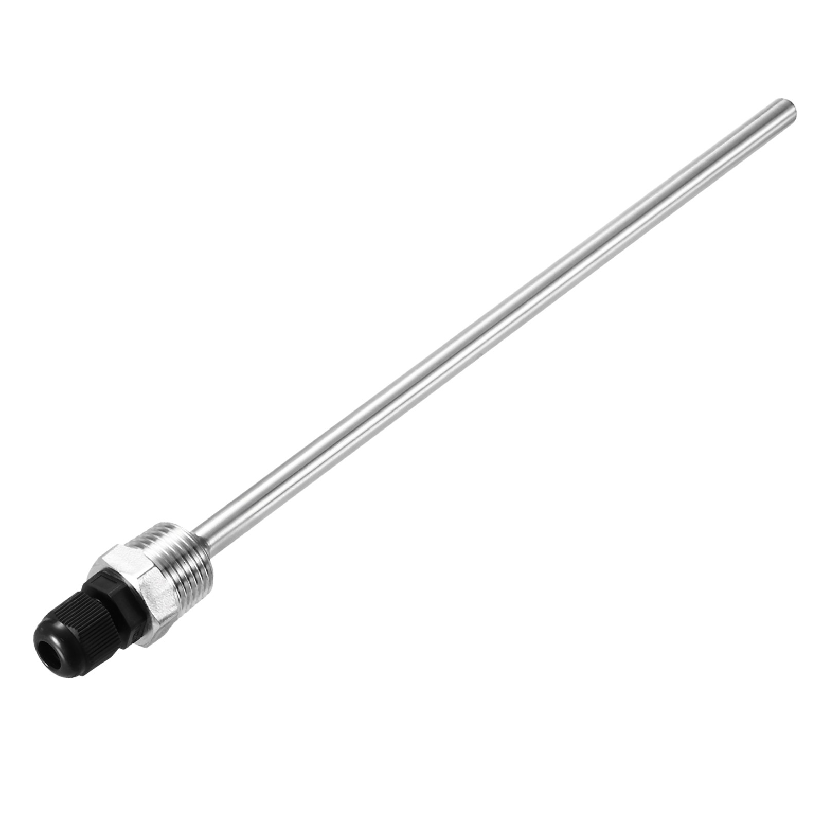 8mm Dia G1/2 Thermowell Weldless Stainless Steel 304 250mm Black