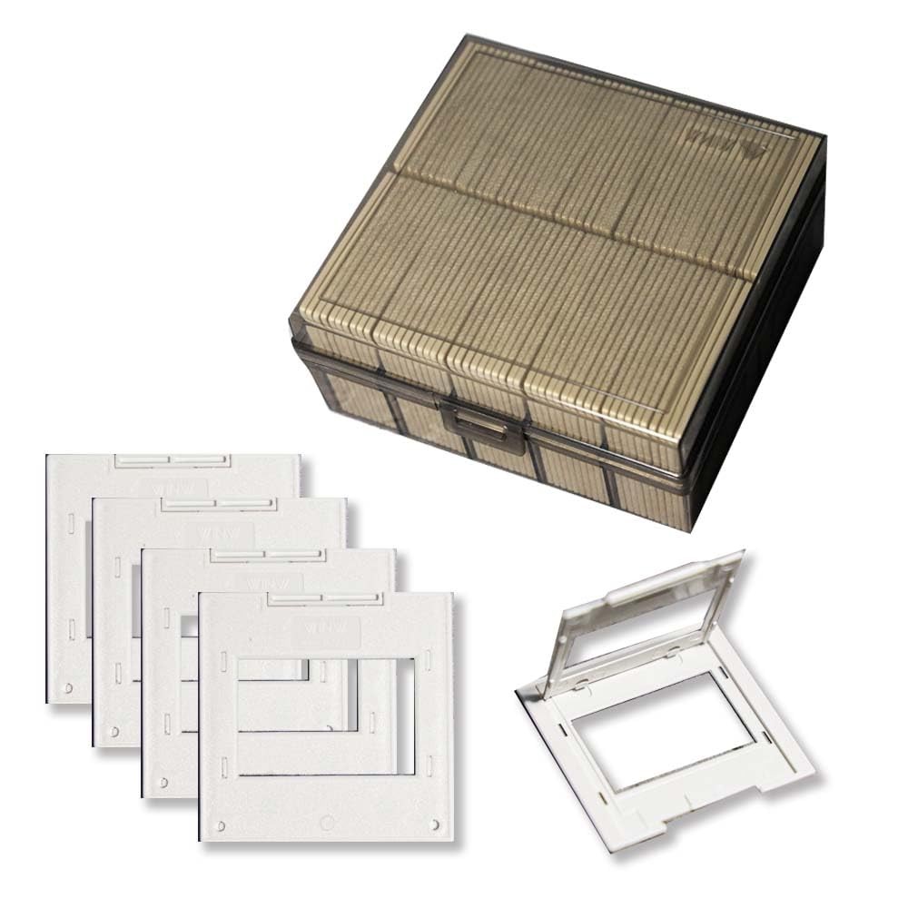 100 PCS 35mm Plastic Slide Mounts Protective Storage Box Film Photo Archive