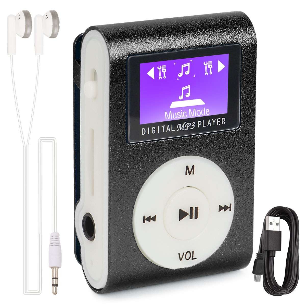 MP3 Player Support Micro SD TF Card Portable Mini With Clip-on Stereo LCD Screen