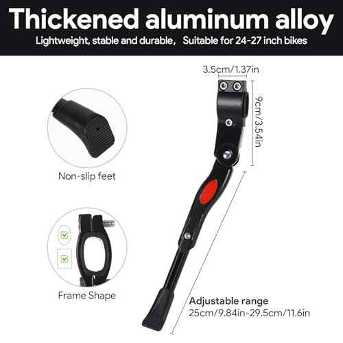 Bike Kickstand, Adjustable Aluminium Alloy Bike Stand black