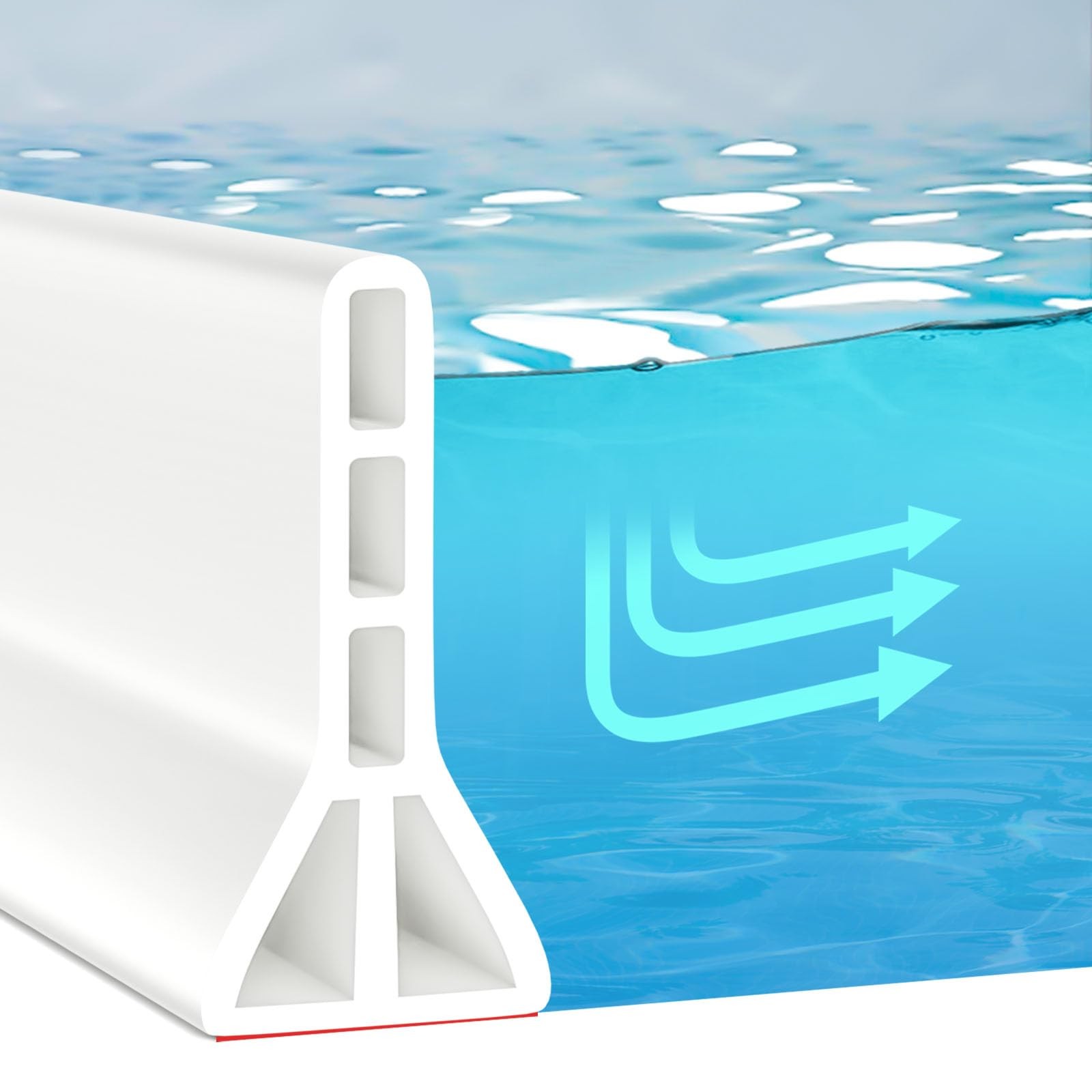 3 High Shower Threshold Water Dam 67 Inch Collapsible Barrier Guard