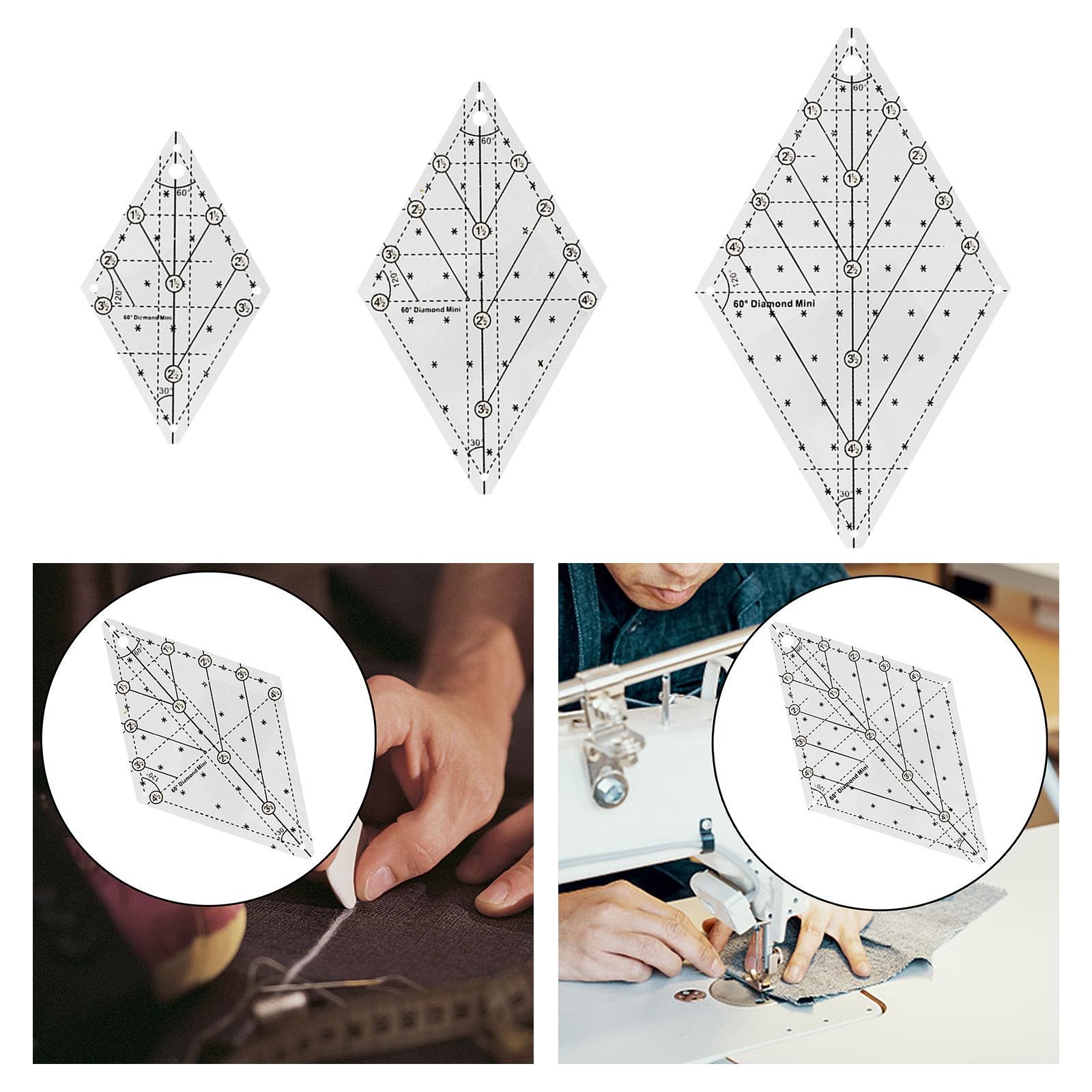 60 Degree Diamond Quilting Template Free Quilting Templates Sewing Ruler