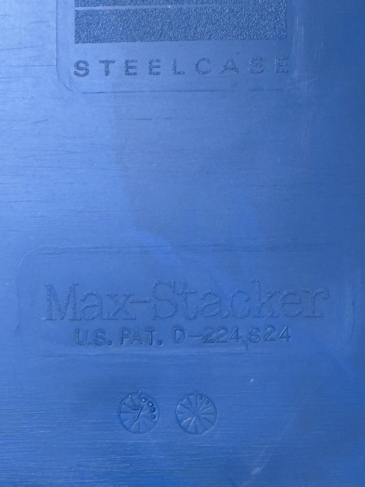 Vintage Steelcase Max-Stacker Chair MCM Atomic Blue & Chrome Stack Master 1977