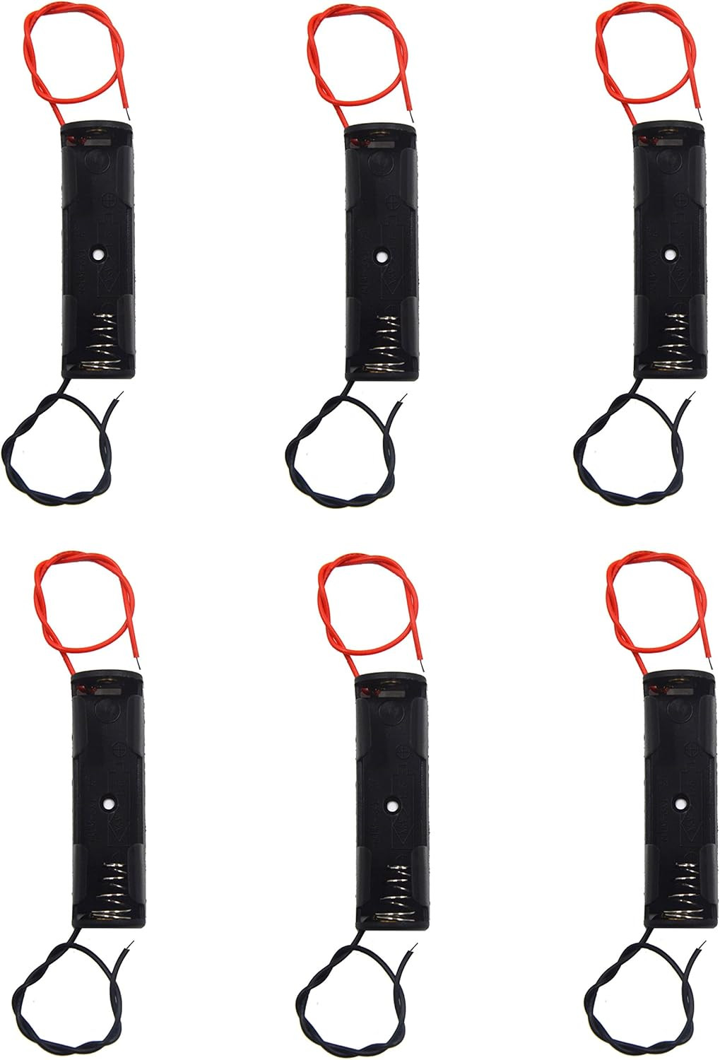 (Pack of 6) Single AA Battery Holder, 1 X 1.5V AA Battery Holder, AA Battery Hol