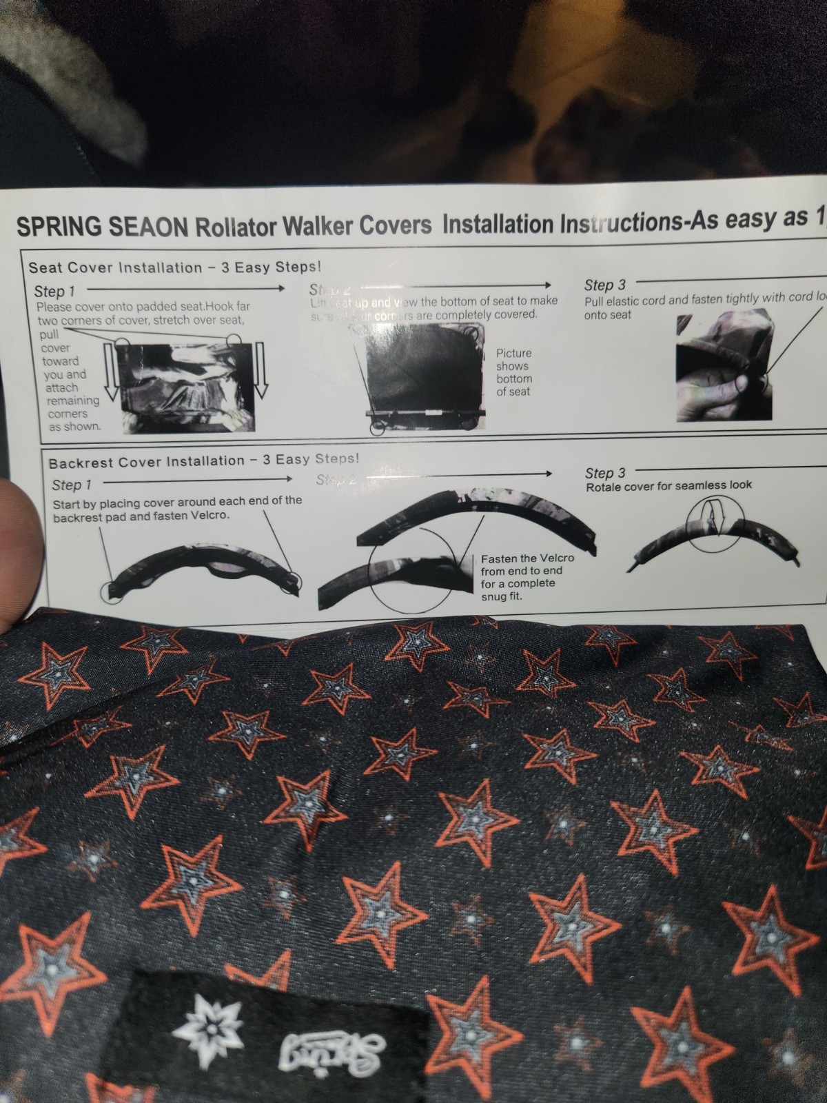Universal Rollator Walker Seat and Backrest Rollbar Covers