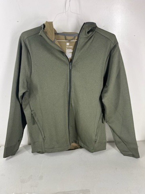 Men’s Hooded Sweater Zip Up Large Olive Green All In Motion #5