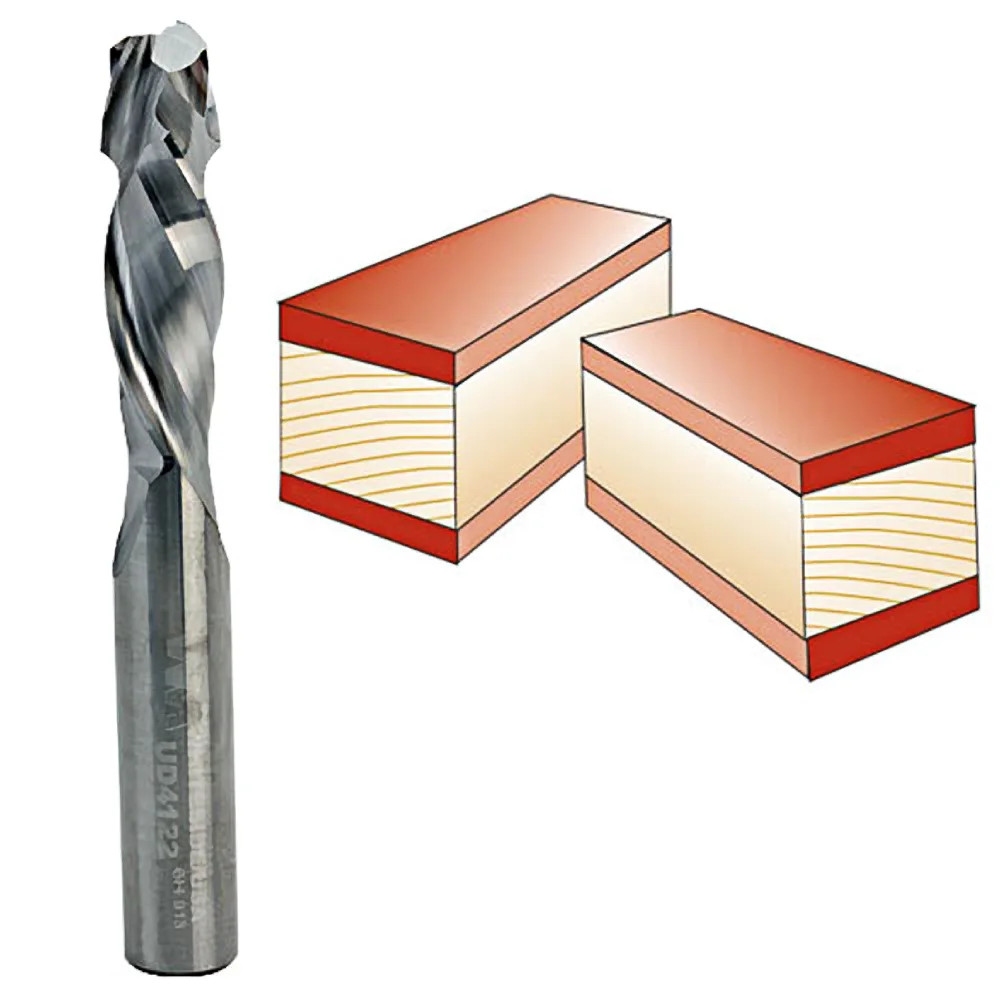 Whiteside Spiral Up / Downcut Bit, 3/8 in. SH x 3/8 in. CD x 1-1/4 in. CL