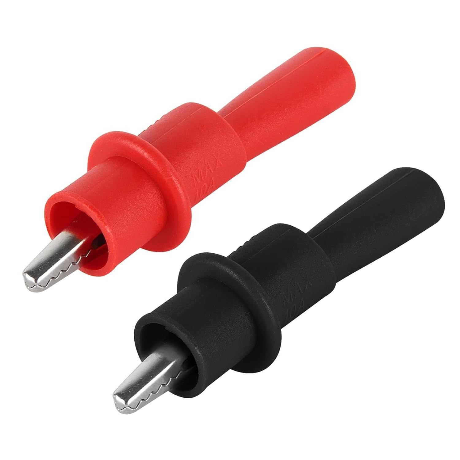 Insulated Alligator Clips for Multimeters - Rustproof 2-Piece Set with 10mm Grip