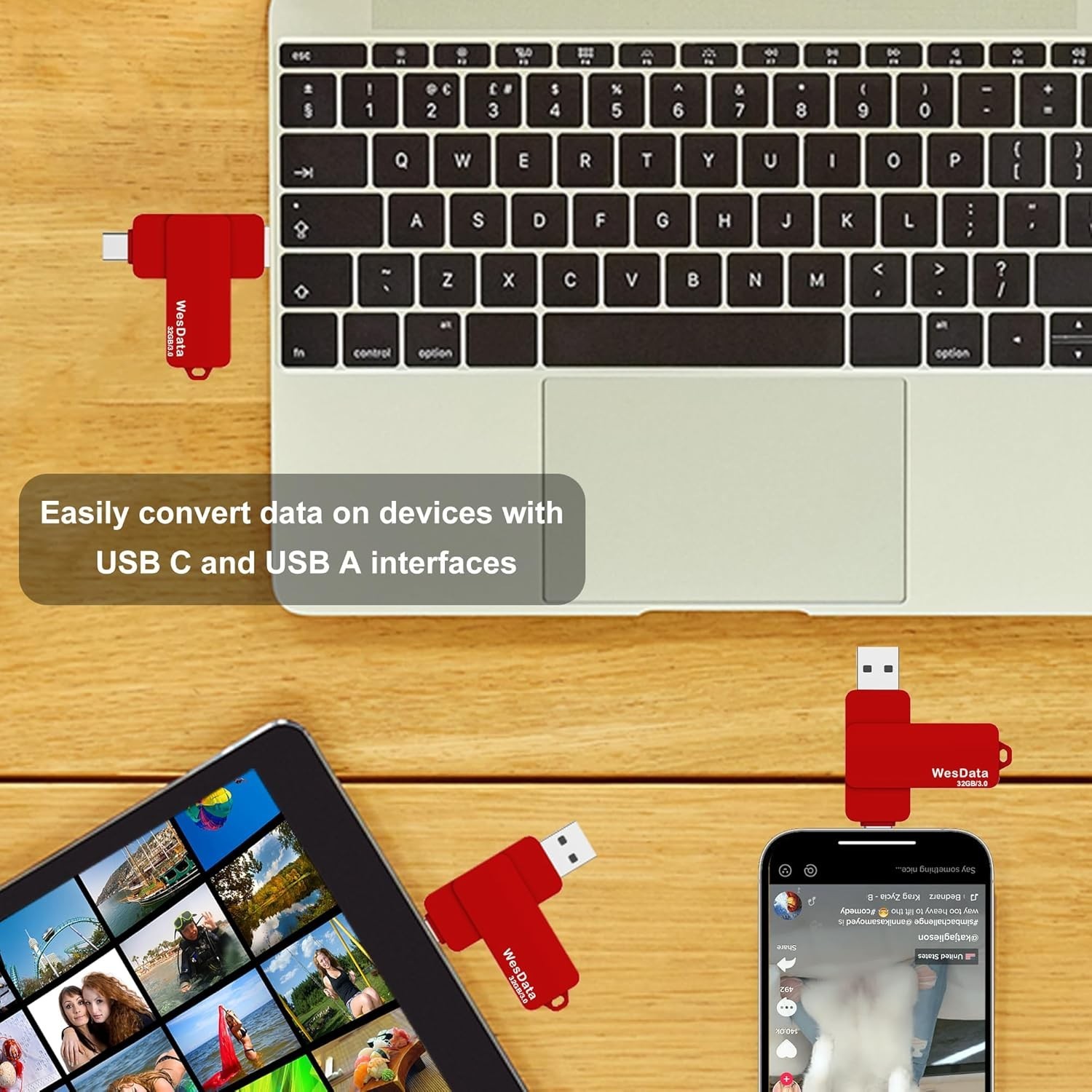 Compact 32GB USB C Flash Drive - Fast Transfers, OTG Enabled for All Your Needs