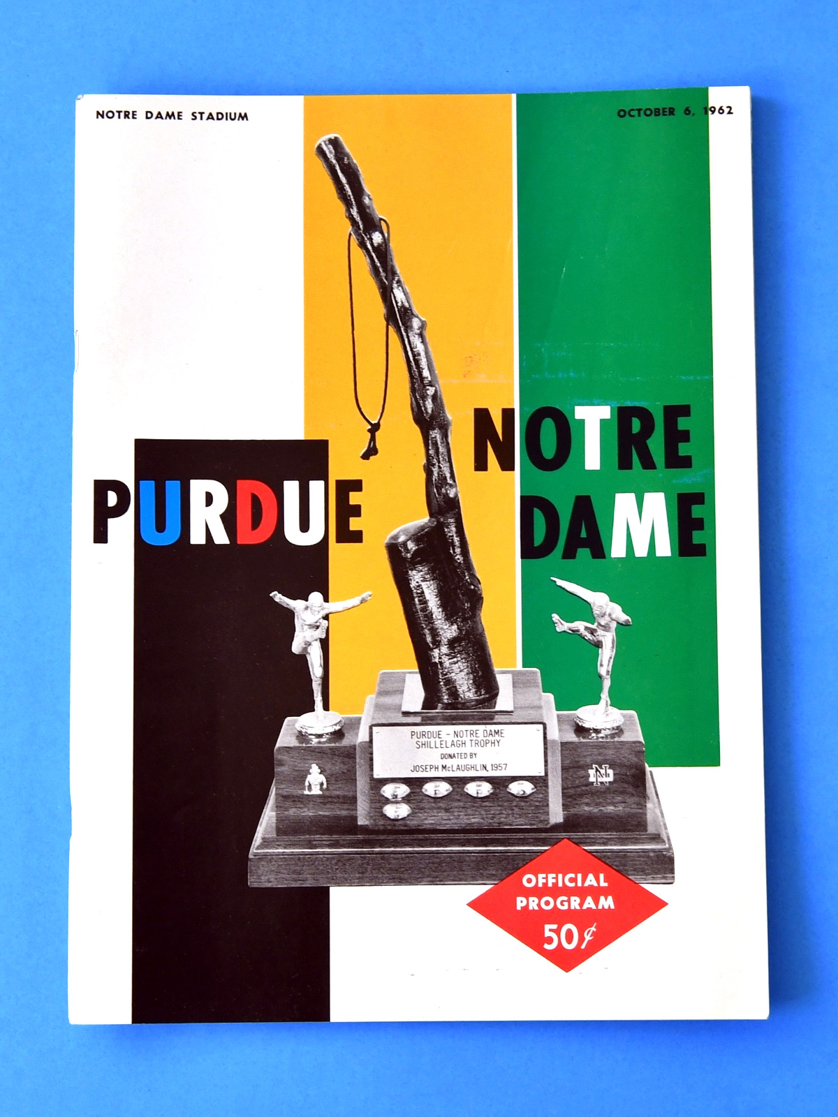 1962 Notre Dame Fighting Irish Football Program vs Purdue. QB Daryle Lamonica.