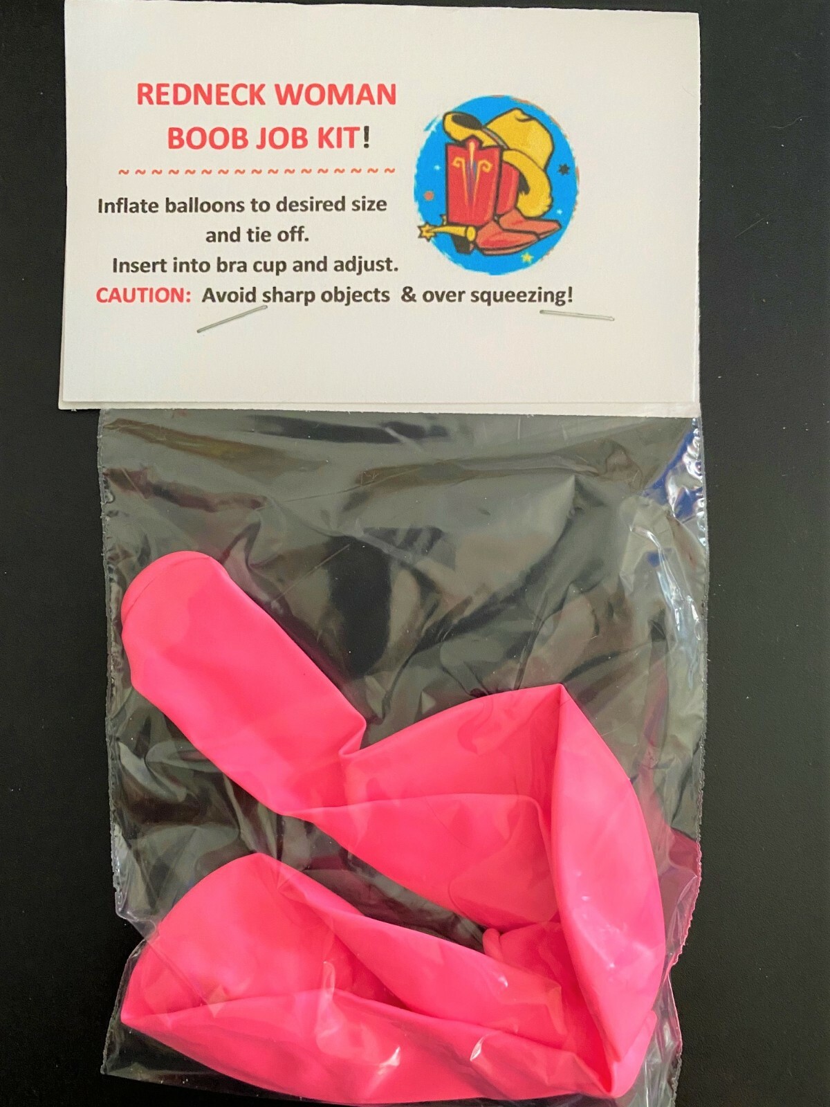 Red Neck Boob Job Kit! Gag/Prank Gift, Christmas Stocking Stuffer!   New In PKG