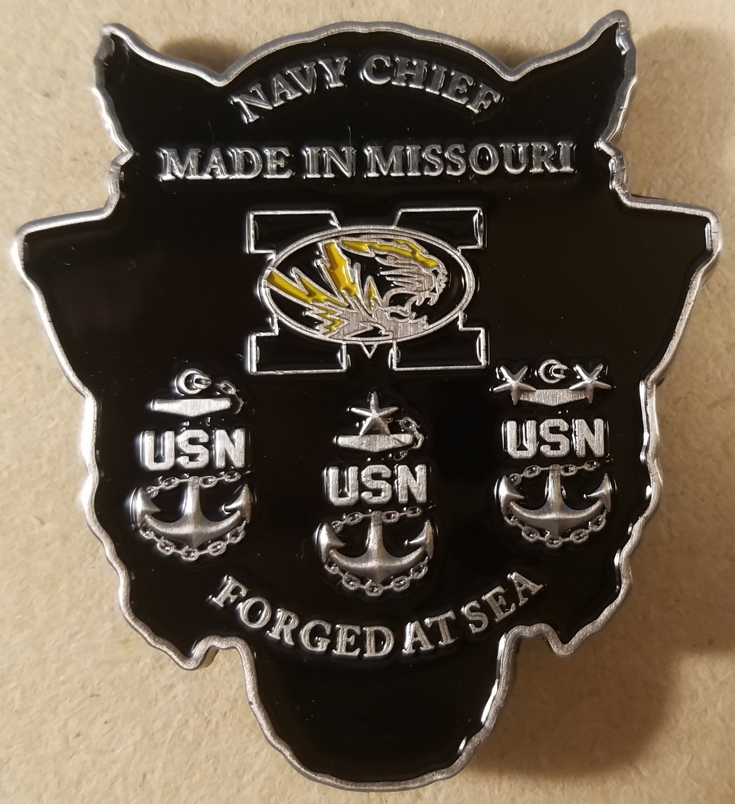 MISSOURI NAVY CHIEF PETTY OFFICER TIGER CHALLENGE COIN CPO MSG 78