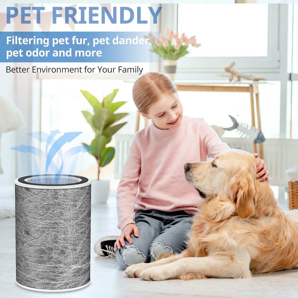 1 pcs HP202 Replacement Filter Compatible with Shark Air Purifier HE2FKBASMB