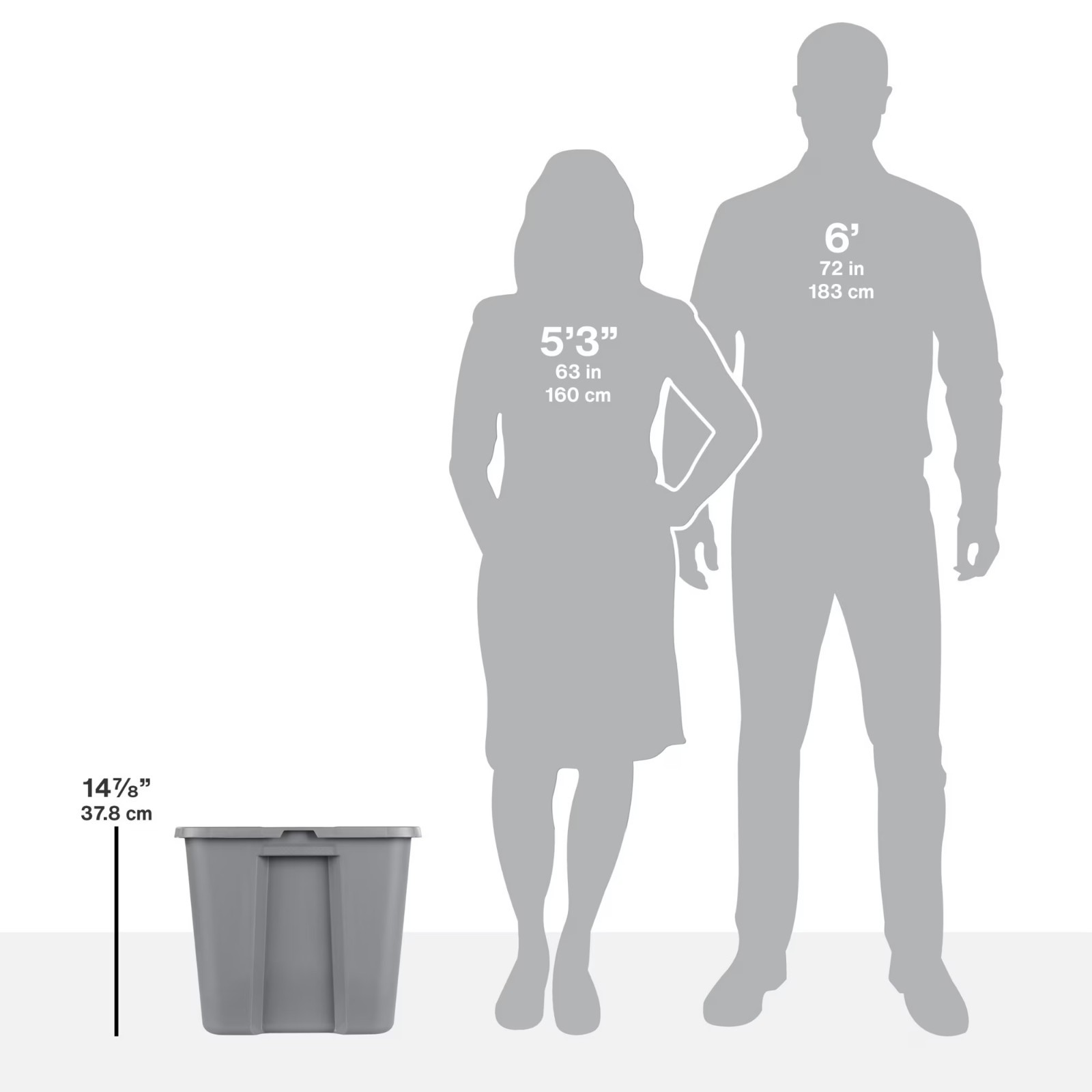 Sterilite Large Storage Bin, 18 Gallon Durable Plastic Storage Tote, Gray 8 pack