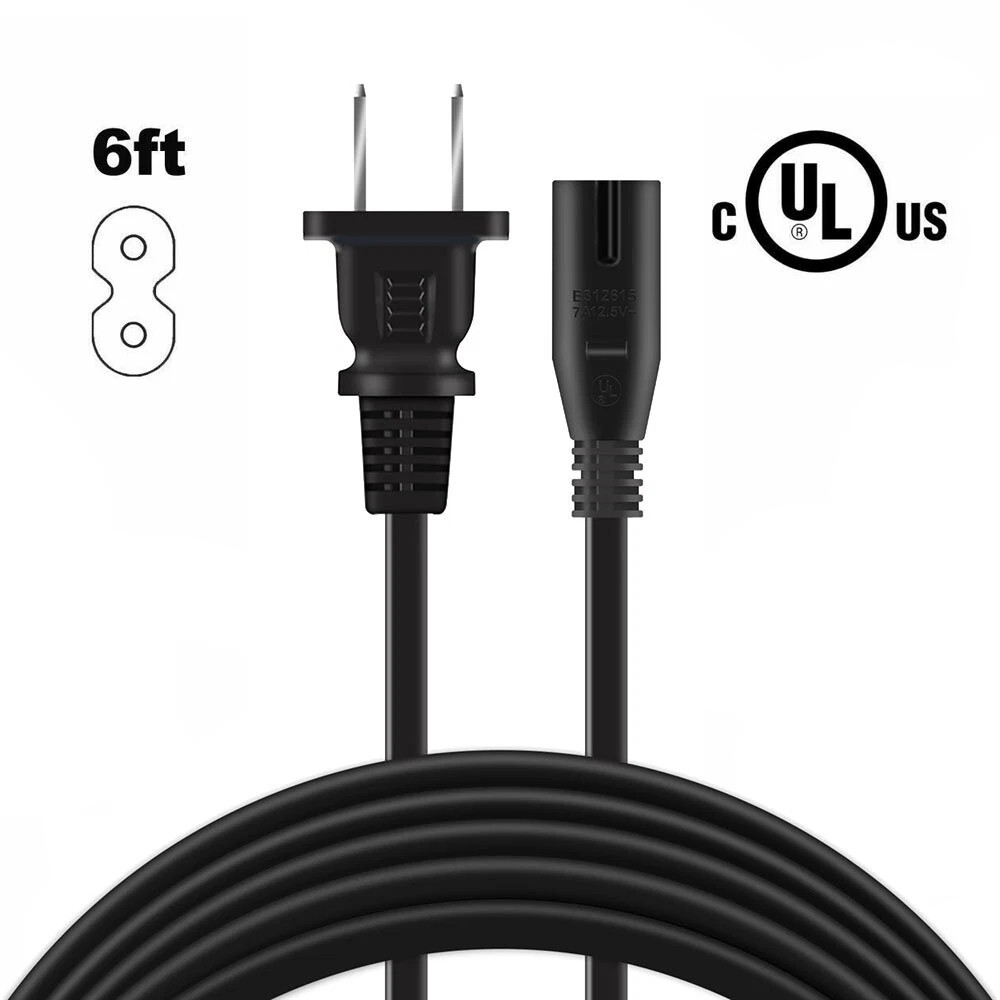 UL 6ft AC Power Cord For Samsung TV UN43MU6300 UN49MU6290 UN40MU6300 UN40H6350