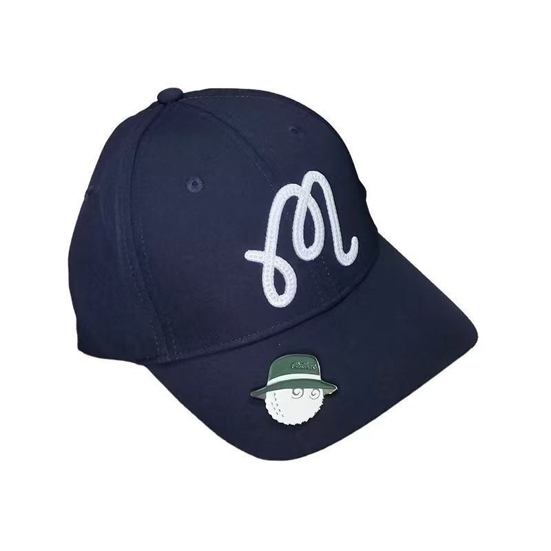 Malbon Golf Hat Magnetic Ball Marker Script Adjustable Strapback Performance Cap