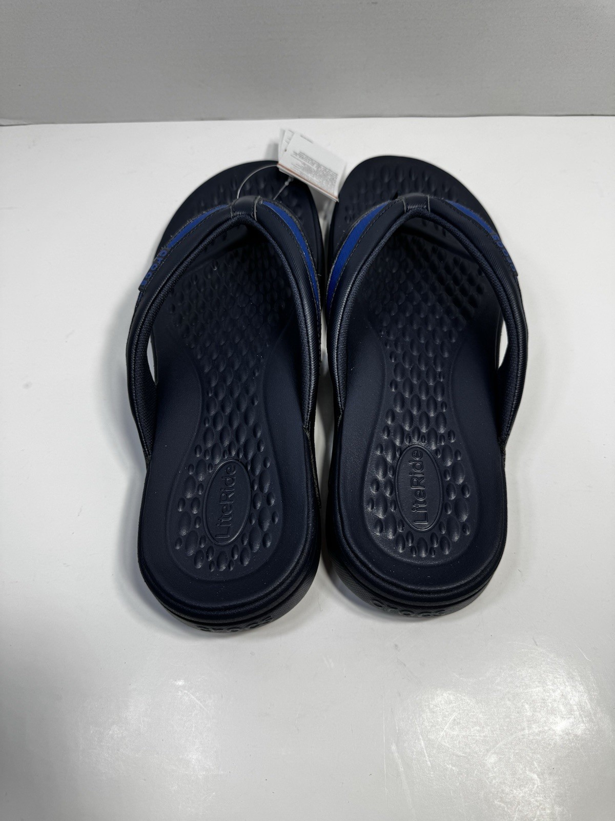 Crocs Yukon Sport LiteRide Flip Flops Sandles Mens Navy Blue Slip-On Thong - 13