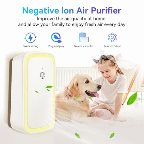 4Pack Air Ionizer for Home Negative Ion Air Purifier Plug In, Quiet Air