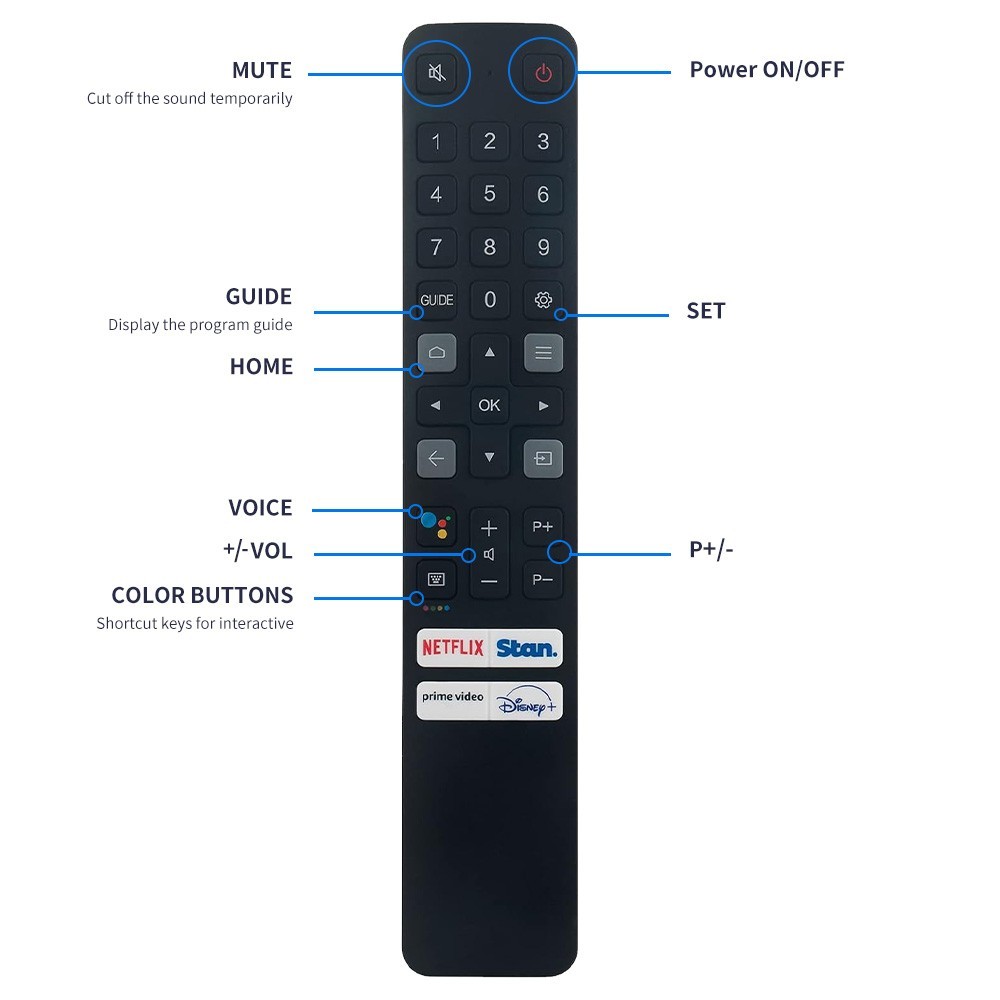 RC901V FAR1 Voice Remote for TCL androidtv Google Assistant forC727/ C725 Series