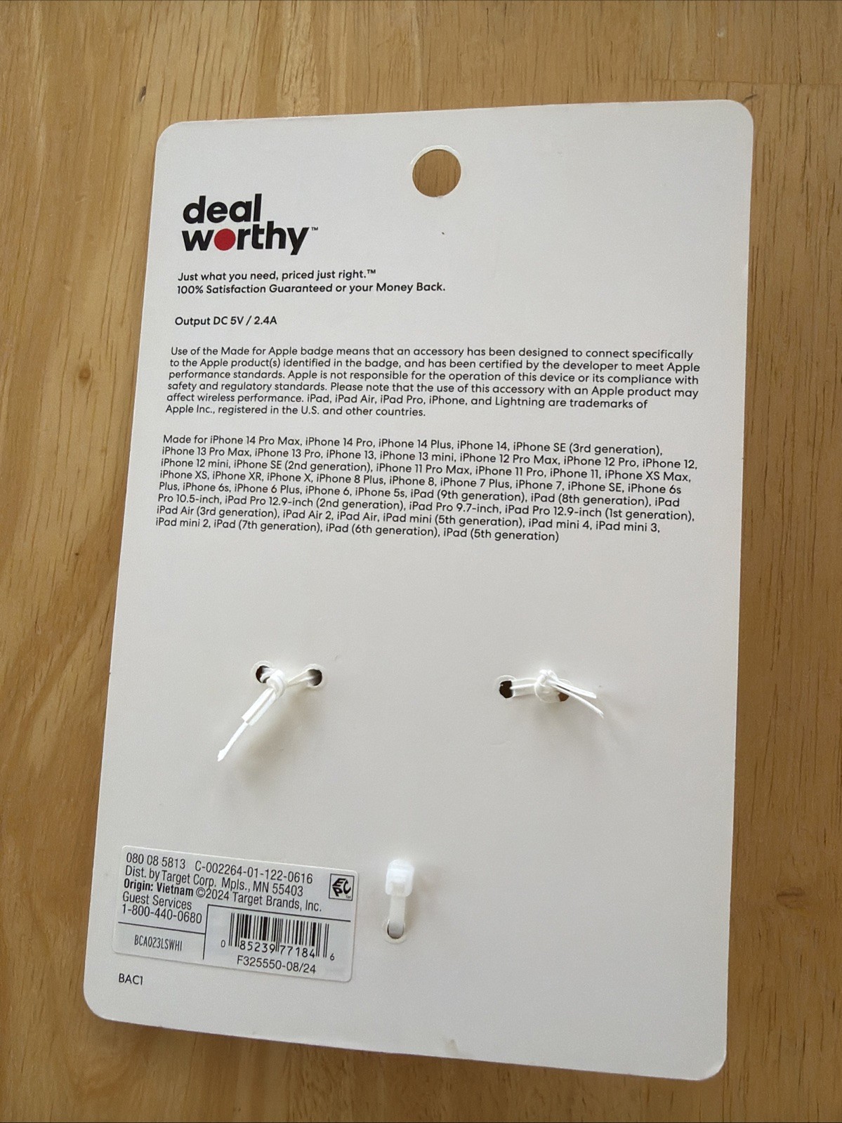 Lightning to USB A Cable White - MFI Certified - NEw