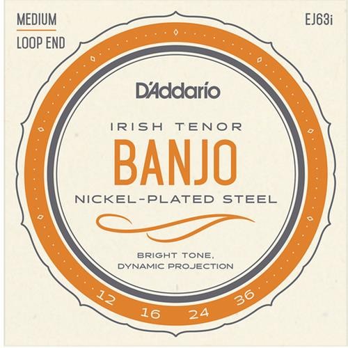 D'Addario Irish Tenor Nickel-Plated Steel Banjo Strings - Medium, Loop-End - .01