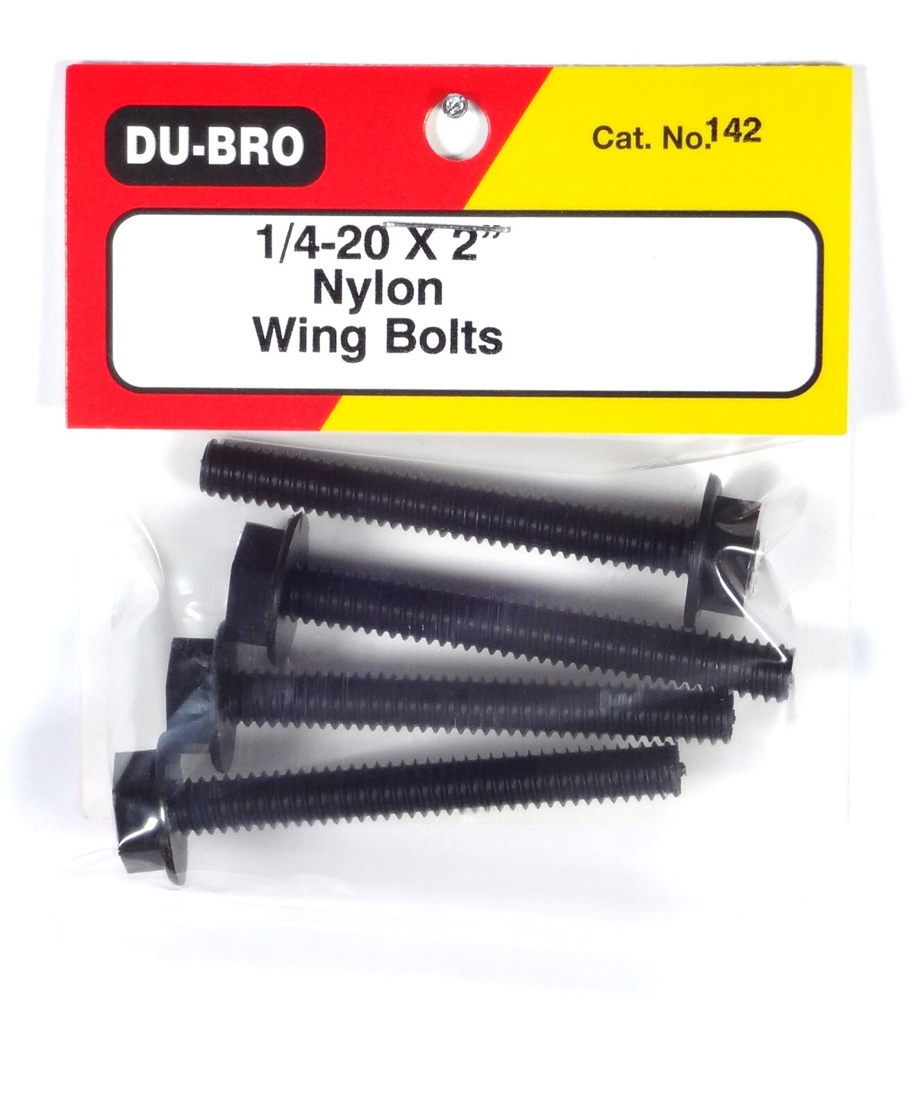 DU-BRO 1/4-20 X 2" NYLON WING BOLTS ( PACKAGE OF 4 )( CAT. # 142 )