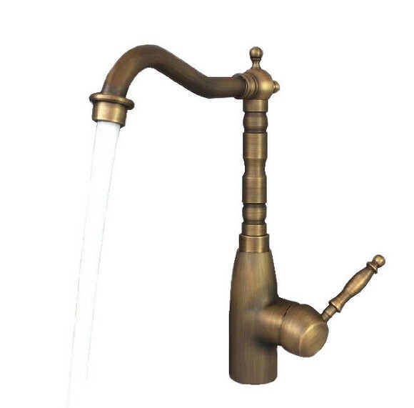 Antique Brass Swivel Bathroom Kitchen Bar Vessel Sink Faucet Mixer Tap ssf088