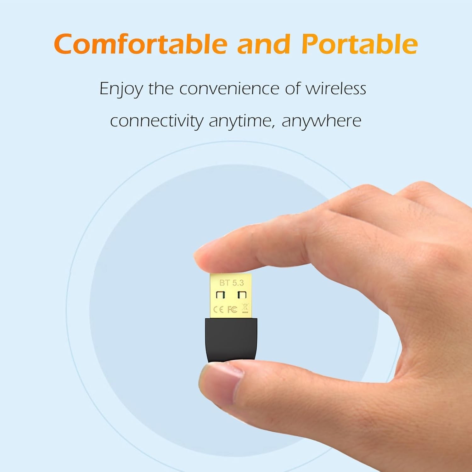 Bluetooth 5.3 USB Adapter for Desktop PC, Plug & Play Mini Dongle Receiver & ...