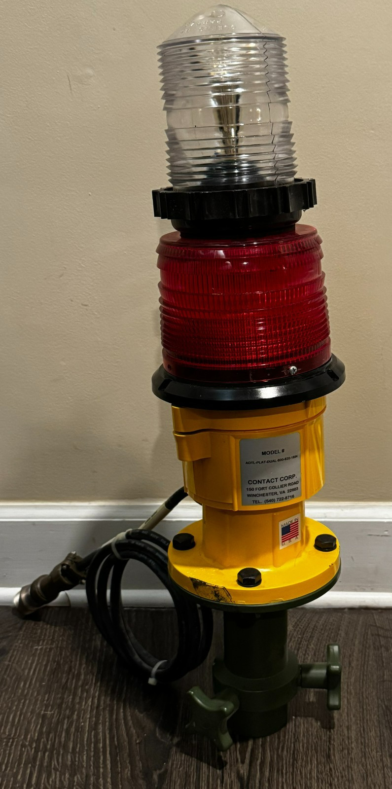 Contact Corp Military Aviation Dual Red Clear Obstruction Beacon Light 23in