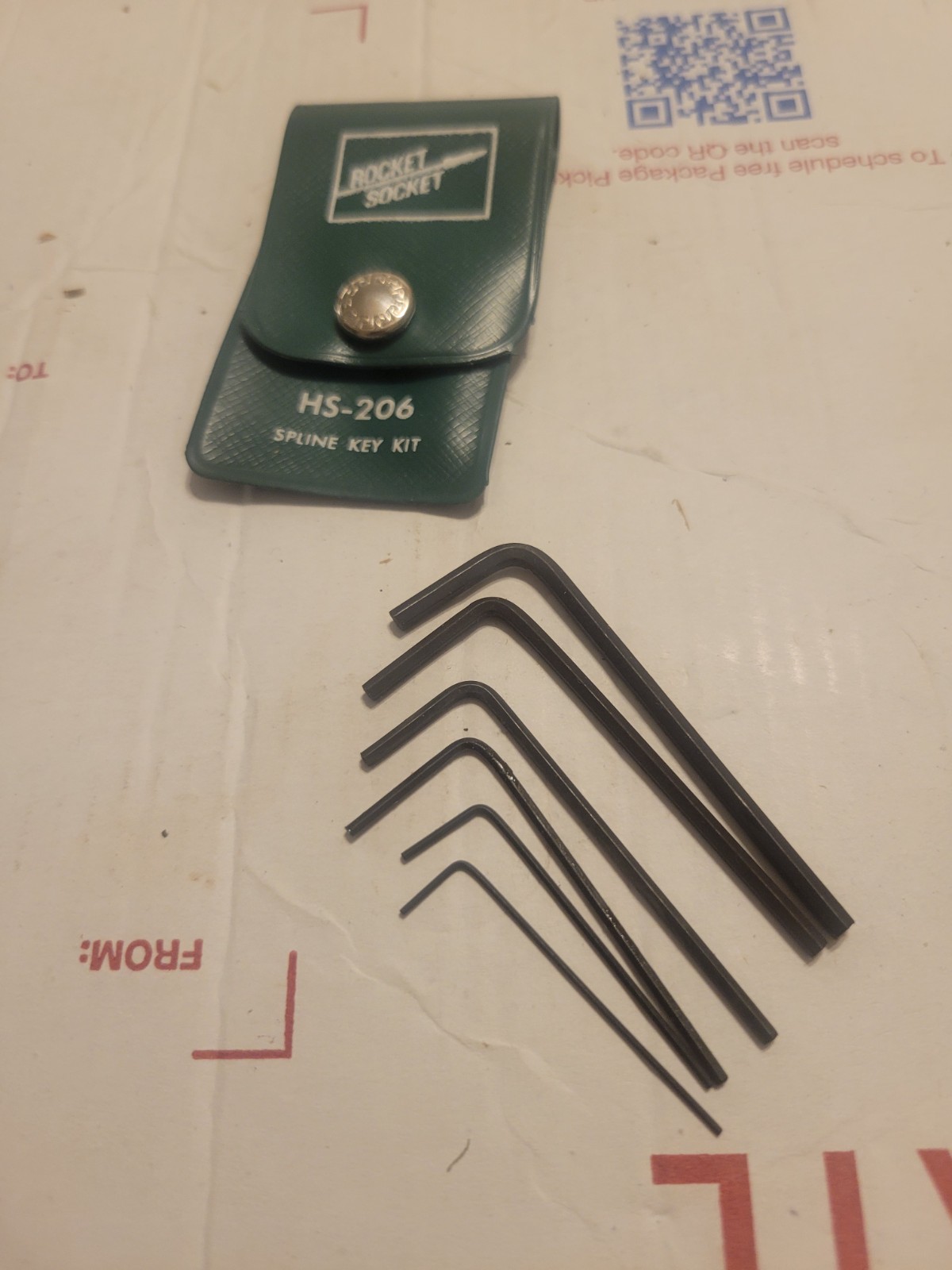 HS-206 Mini Spline Key Kit American Socket Screw MFG Co Vtg USA.  Allen Hex Head
