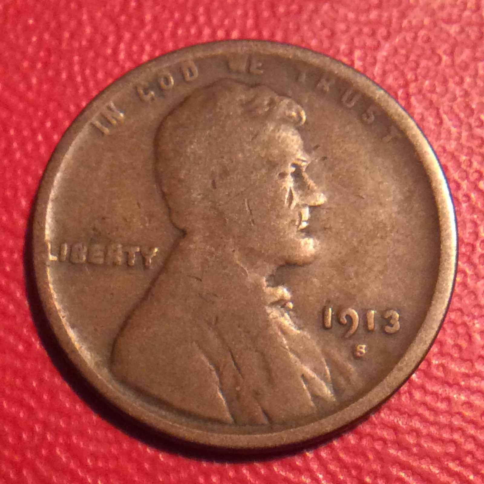 1913-S LINCOLN CENT  I-764 FREE SHIPPING