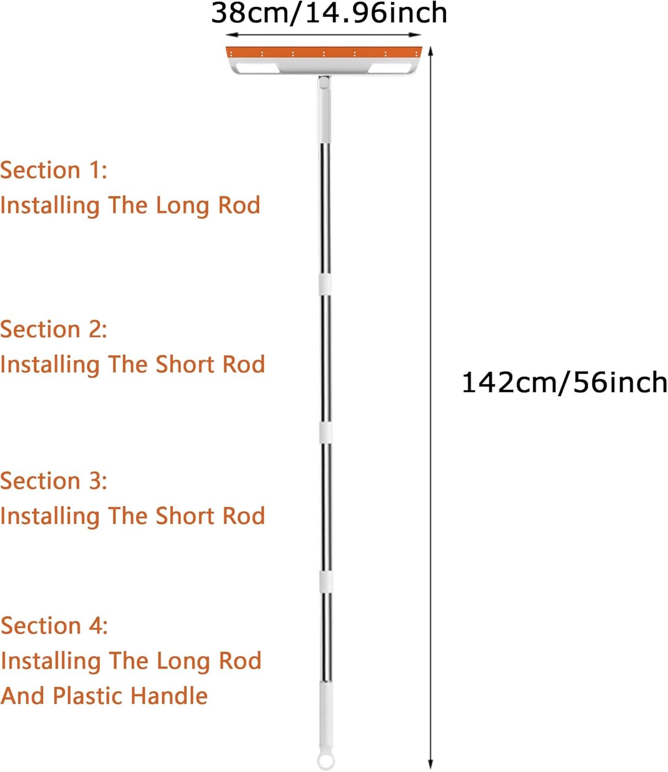 Multifunction Magic Broom, Silicone Floor Squeegee, Air Rubber Orange
