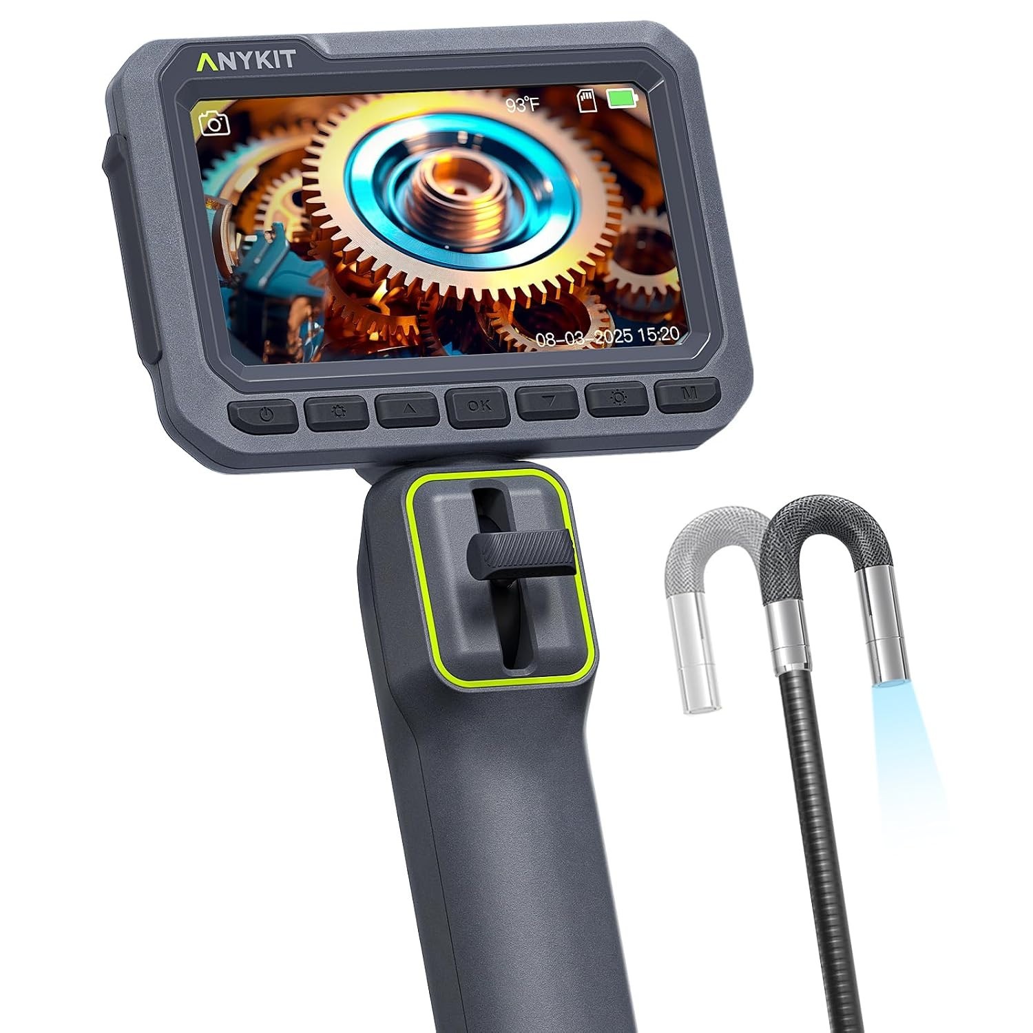 Anykit 210° Two-Way Articulating Borescope Camera – 4.3" HD Screen, 4FT Cable