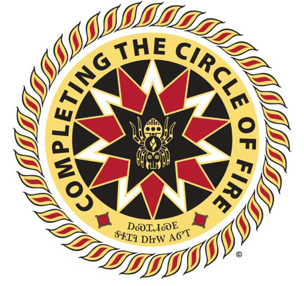 Cherokee Tribes Tri-Council Meeting Circle Self-adhesive Vinyl Decal