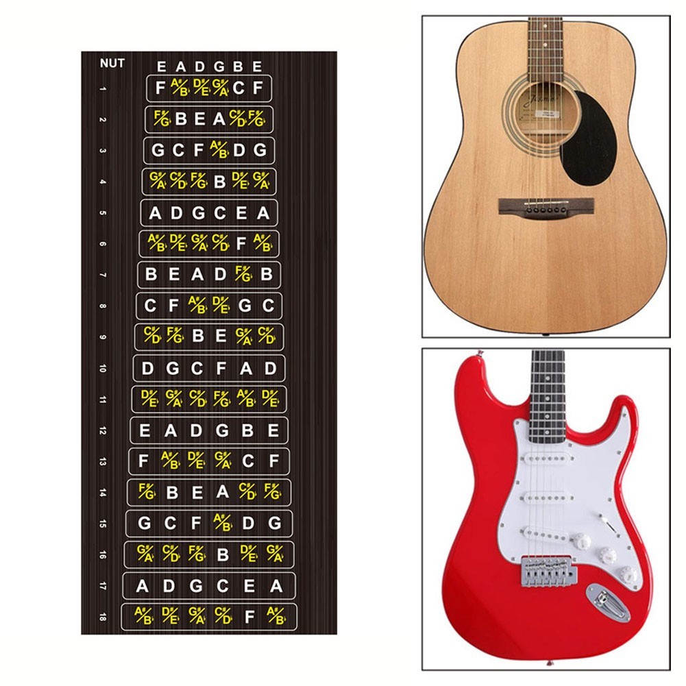 Entertainment Sticker Decals Scales String Beginner Easy To Install Fret