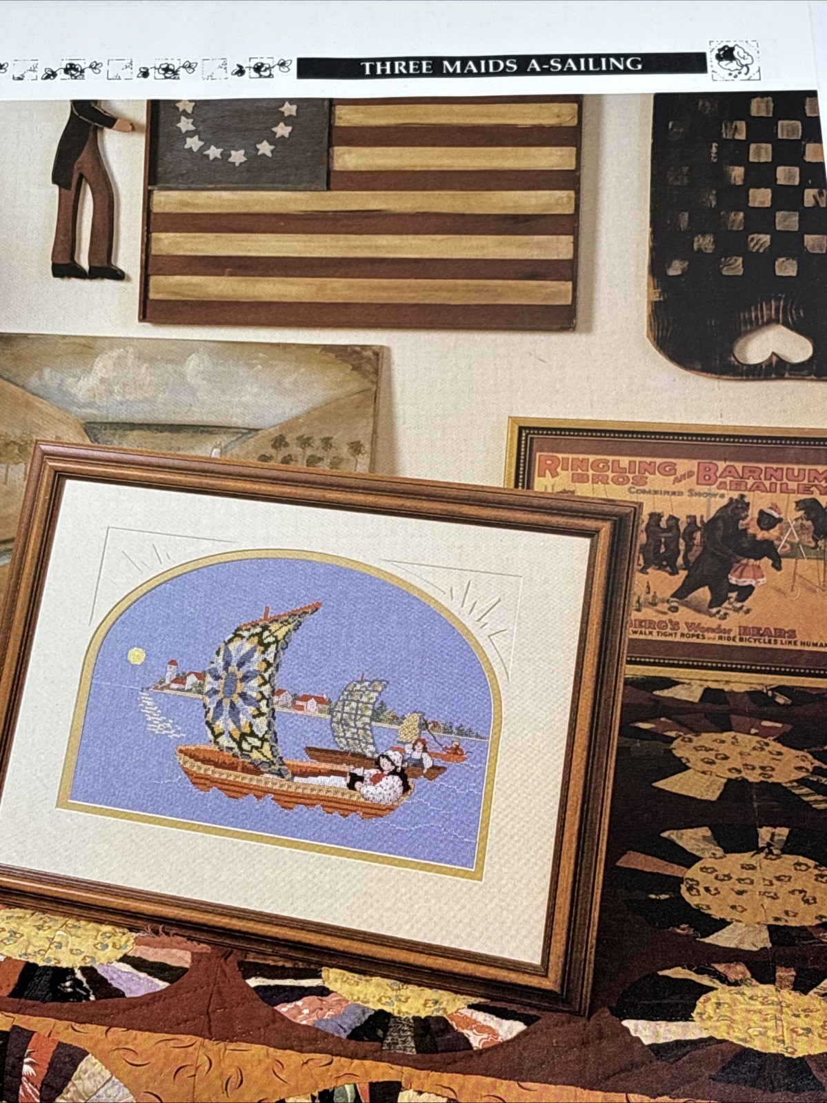 Three Maids A Sailing Cross Stitch Pattern Pages From Book