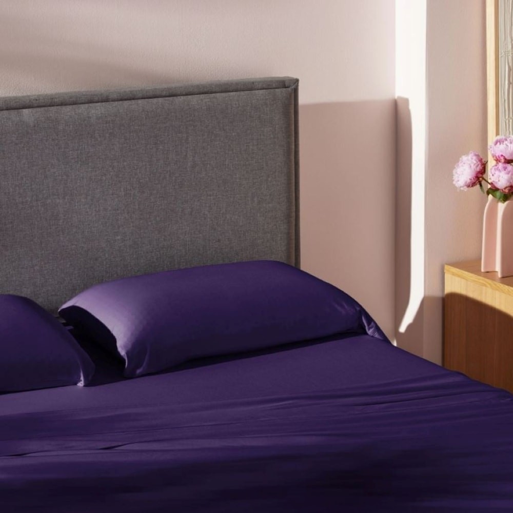 Purple SoftStretch Pillowcase Set, Standard Size, Bamboo Blend,