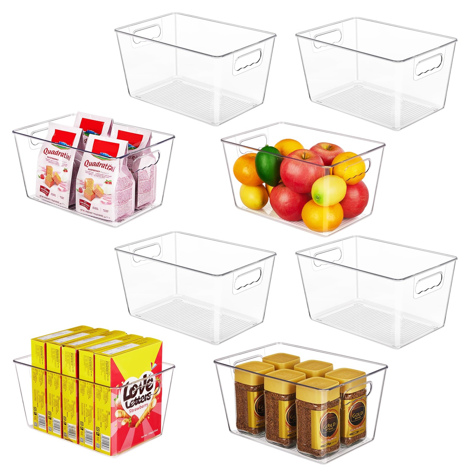 YIHONG 8 Pack Clear Pantry Organizer L(11.2"L x 7.5"W x 6"H),
