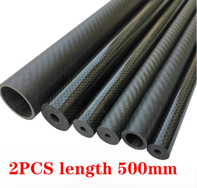 2PCS 1.5 2 3 4 5mm thickened hollow carbon fiber tube 3K OD8 14 18 20 35 40 50mm