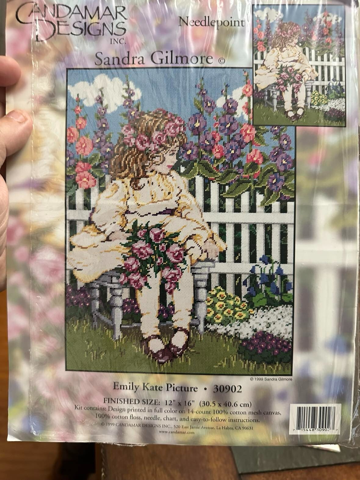 Candamar Designs EMILY KATE Needlepoint Canvas & chart - NO FLOSS  12 X 16"