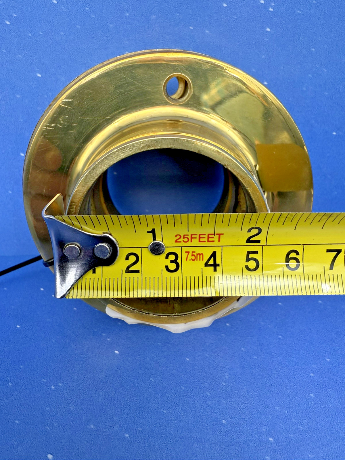 4 inch Wall Flange -Polished Brass- Clear Coated - For use with 2 inch OD Tube
