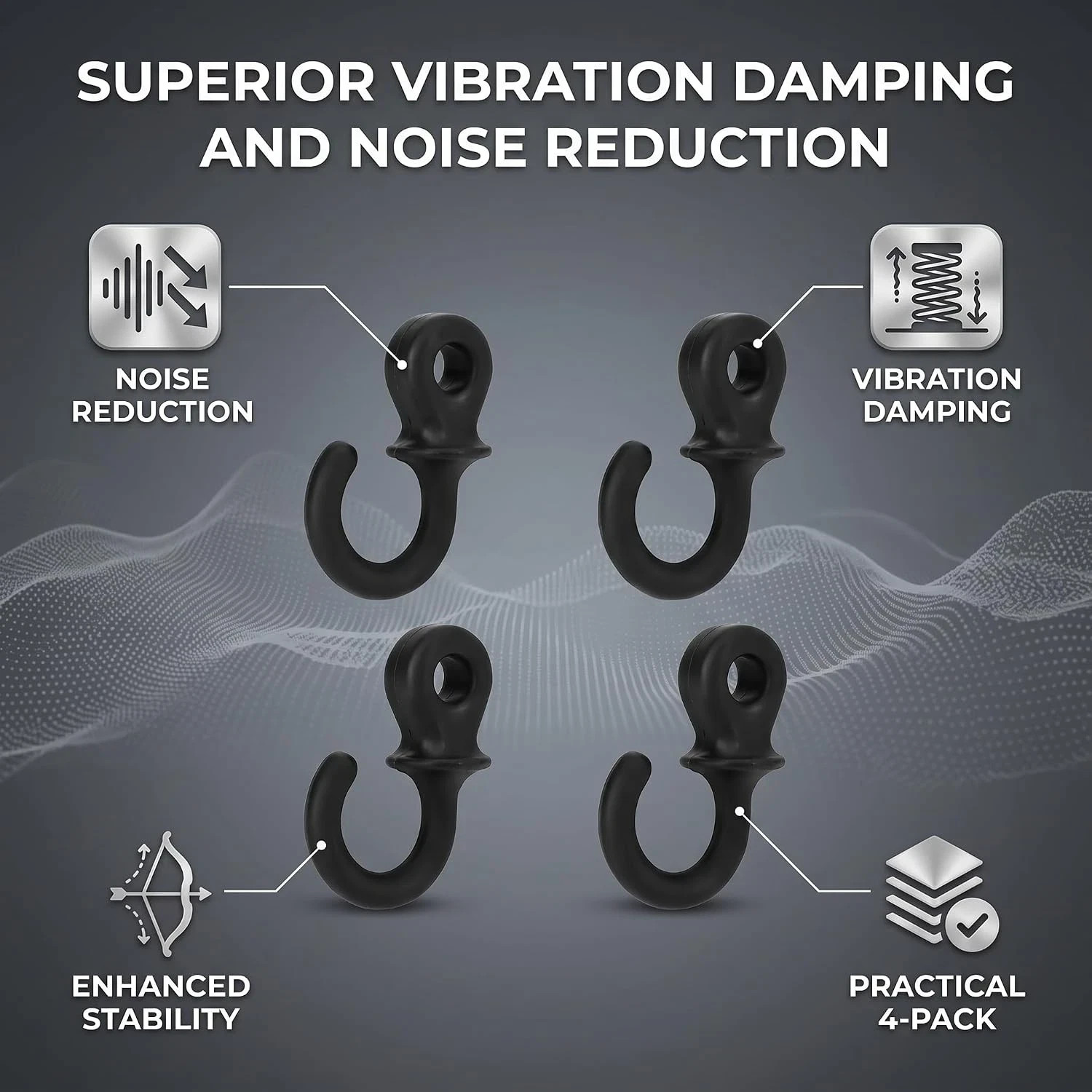 Monkey Tail Silencers, 4Pcs Bow String Shock Absorber, Compound Bow Vibration Da