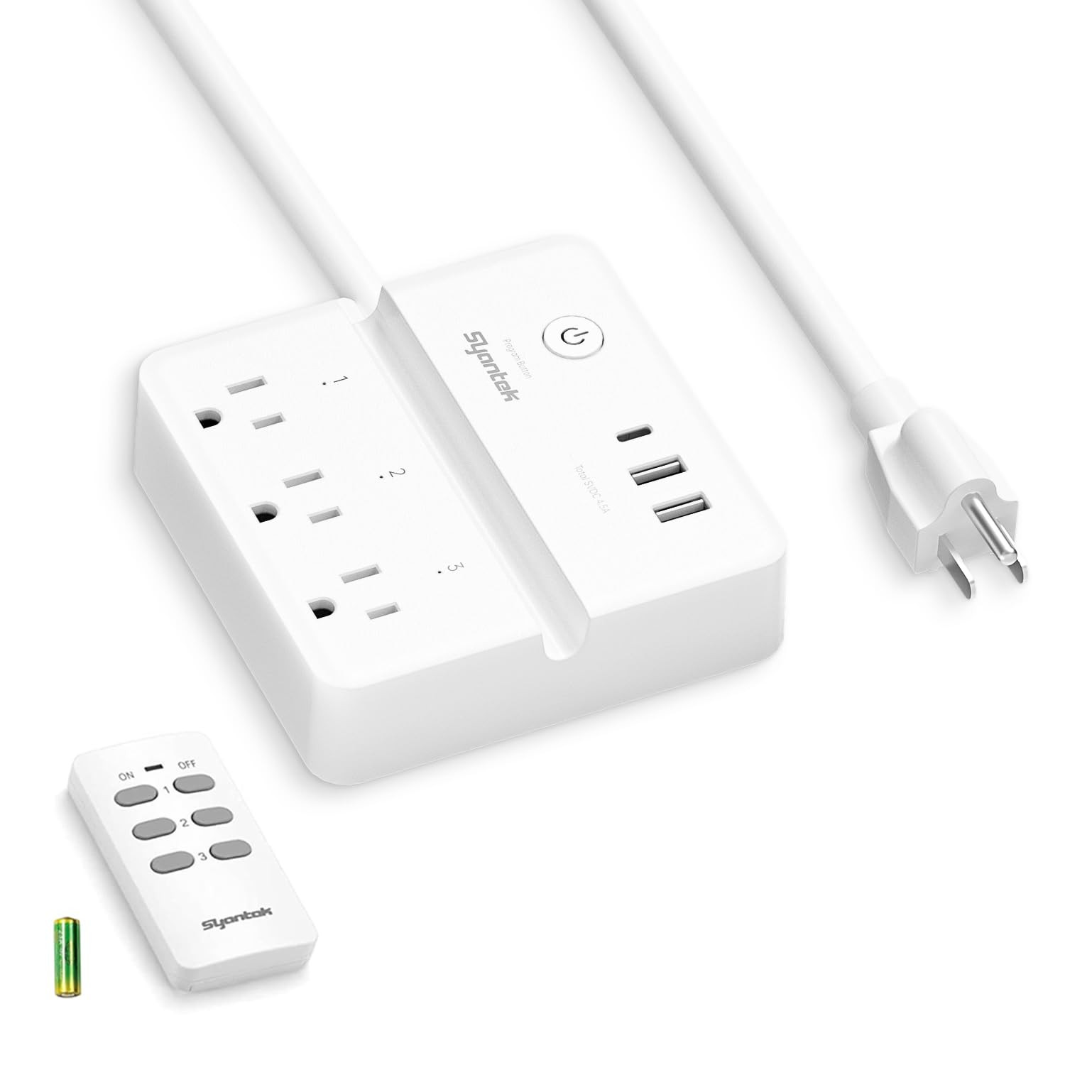 Remote Control Power Strip with 3 RF Controlled Outlets Surge Protector Power...